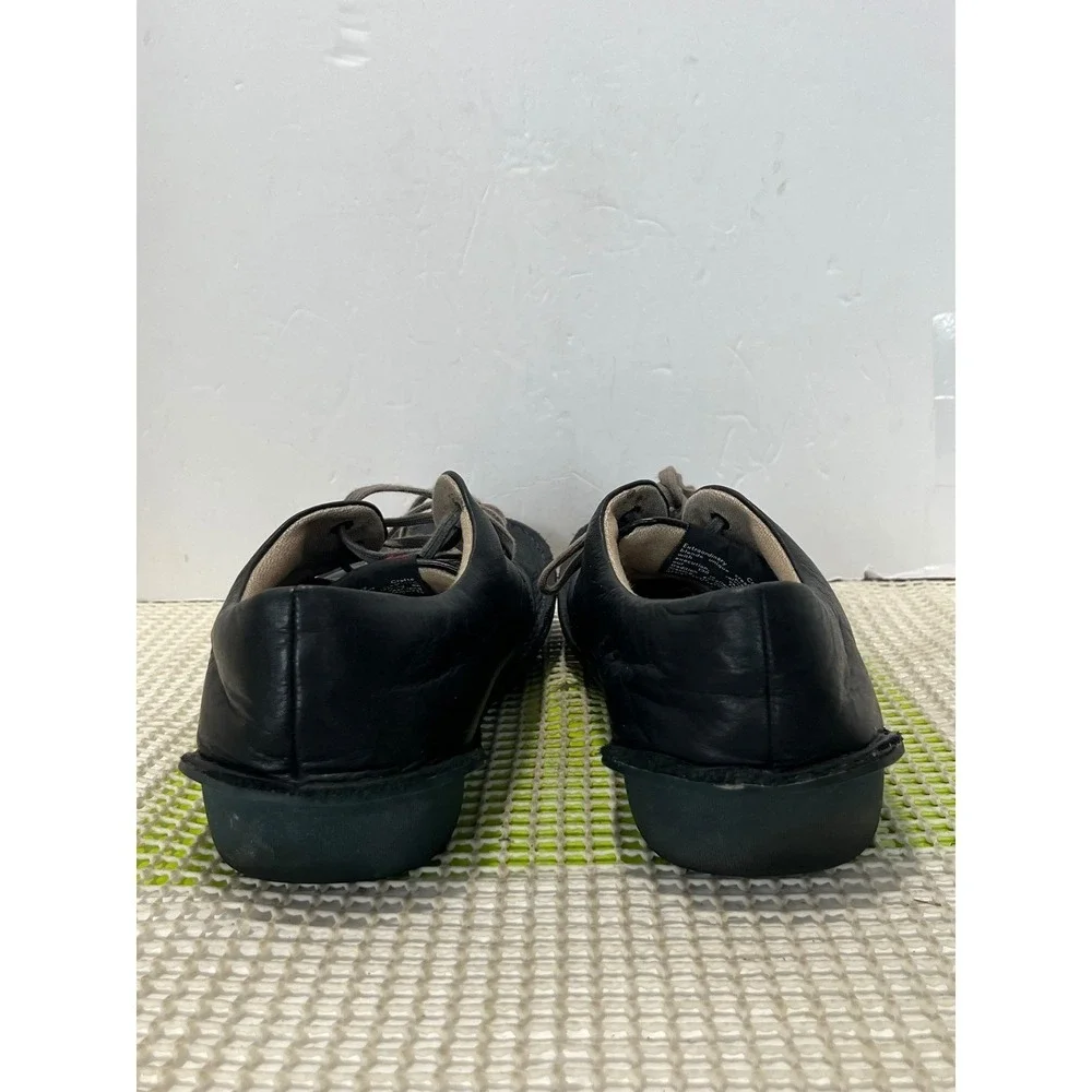 Camper Black Leather Lace-Up Sneakers with Gray Laces